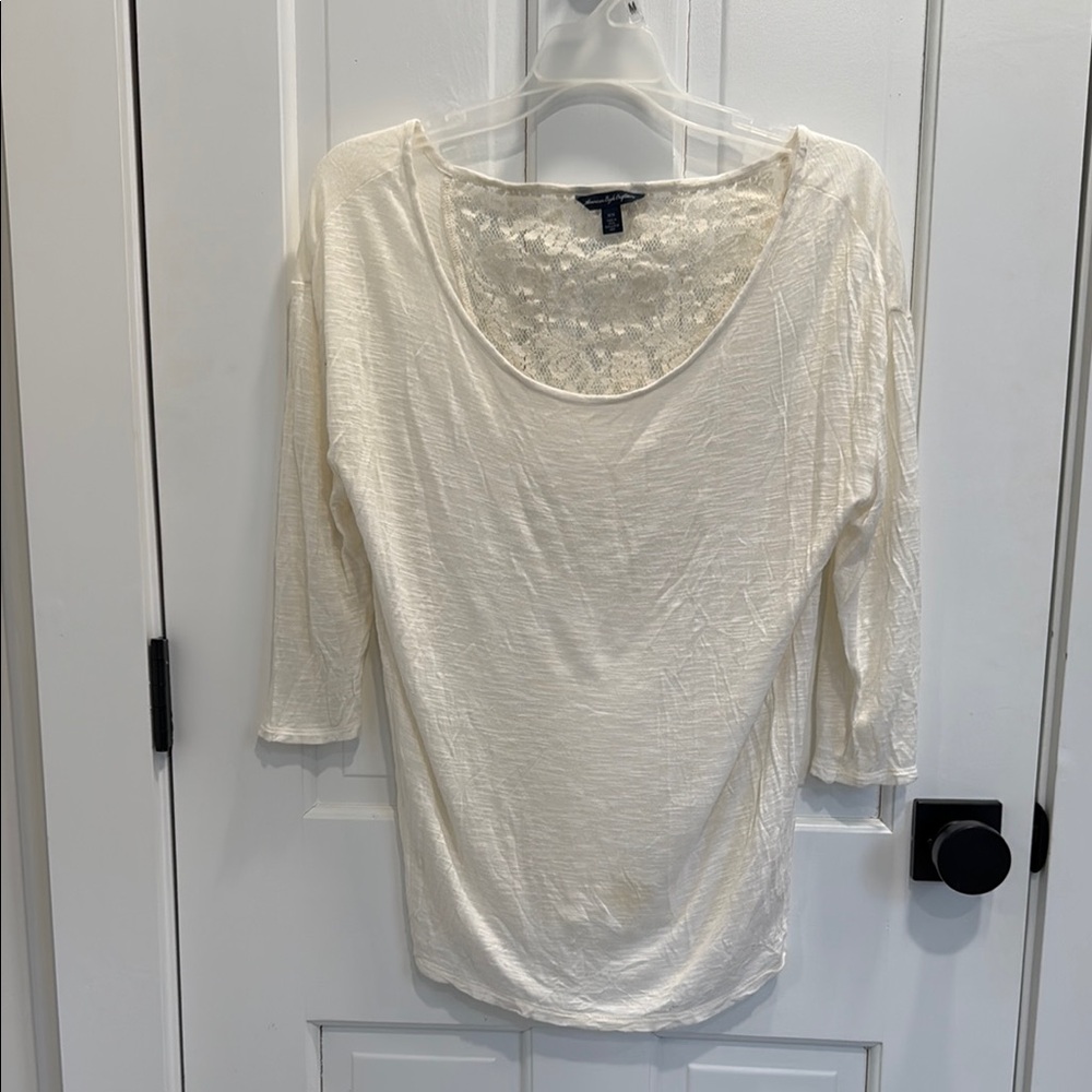 Elegant Cream Lace Women's Top